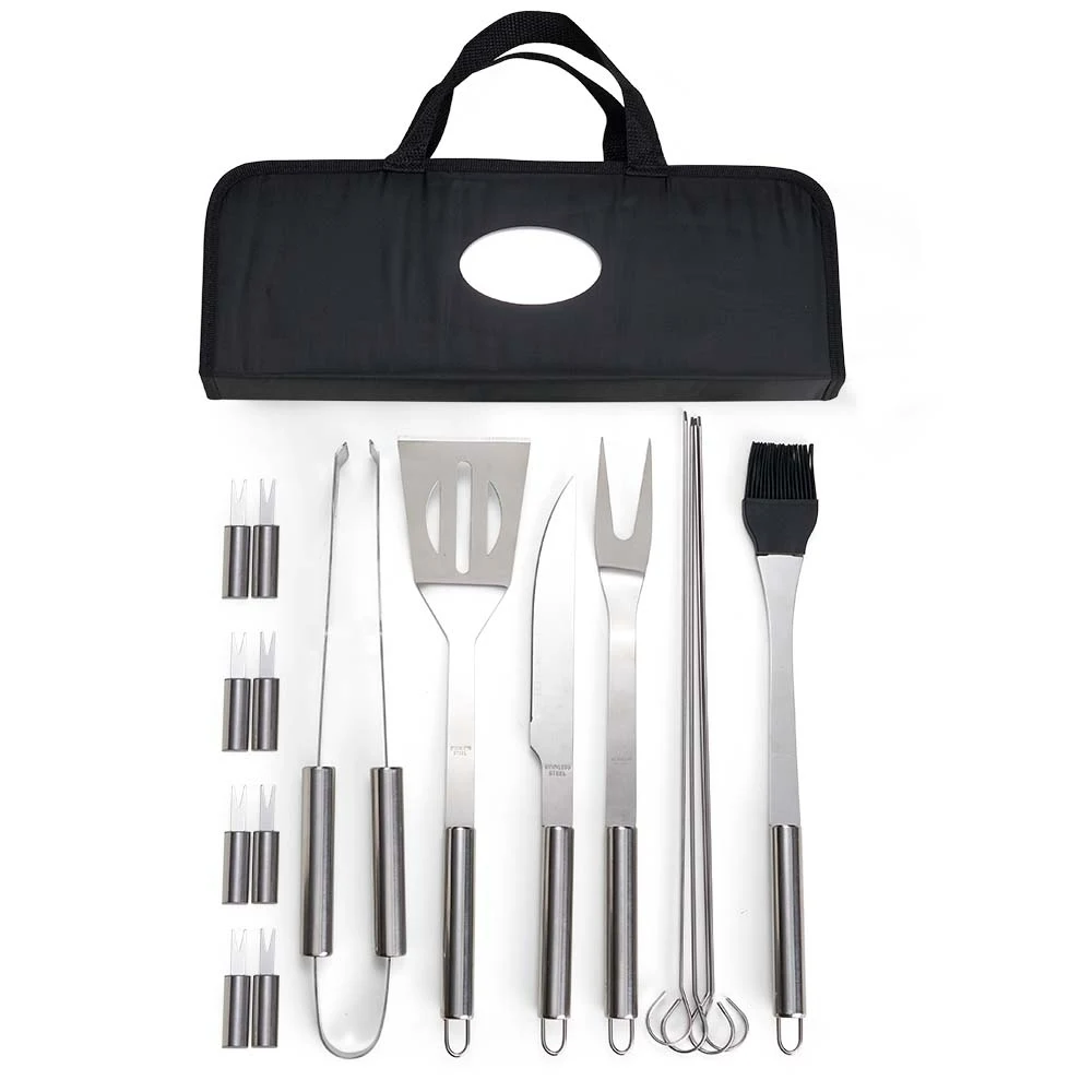 Kit Churrasco 17 Peças, cor INOX