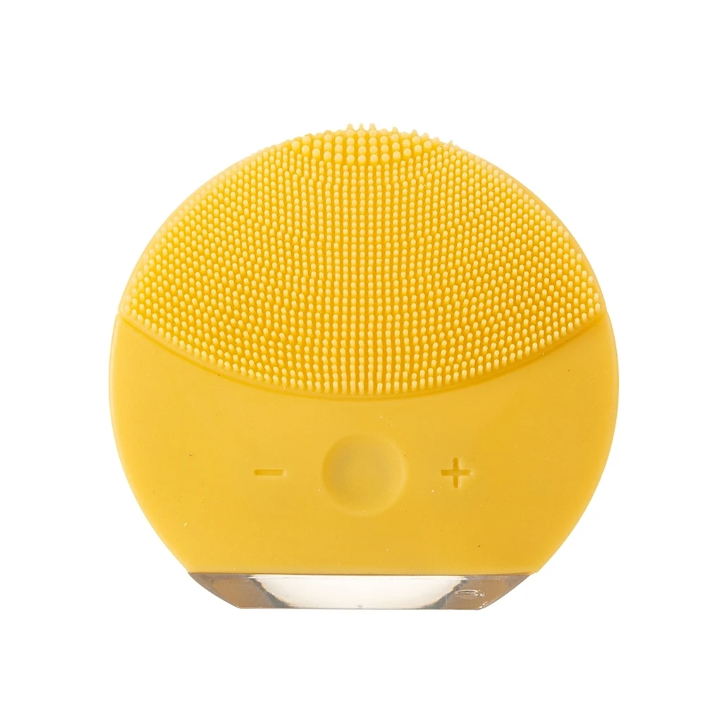 Massageador e Limpador Facial Elétrico, cor AMARELO