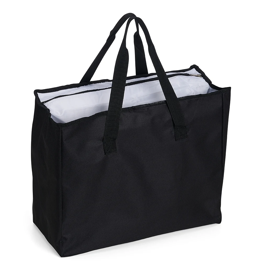 Sacola Poliéster 25L com Bolso Térmico, cor PRETO