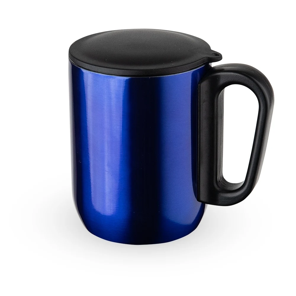 Caneca Inox Parede Dupla 230ml, cor AZUL