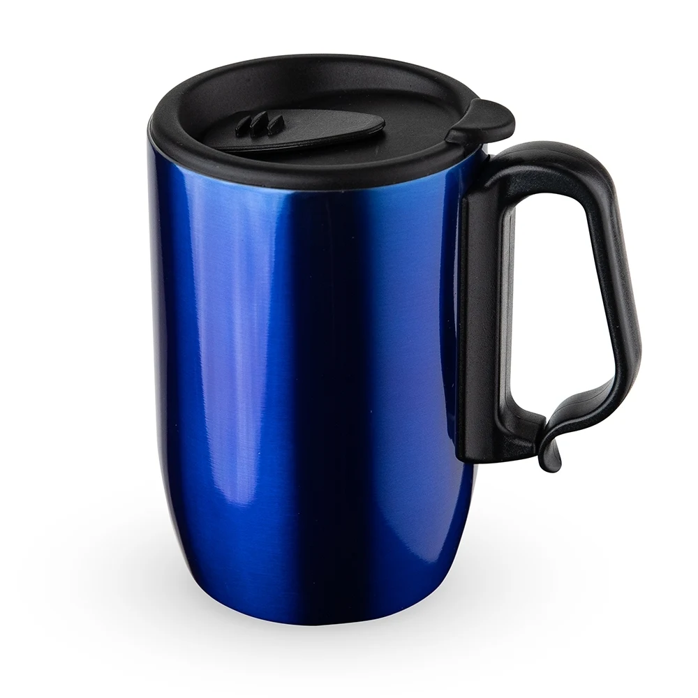Caneca Inox Parede Dupla 350ml, cor AZUL