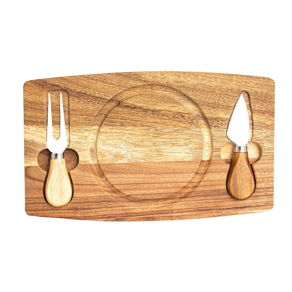 Kit Queijo 3 Peças, cor MADEIRA