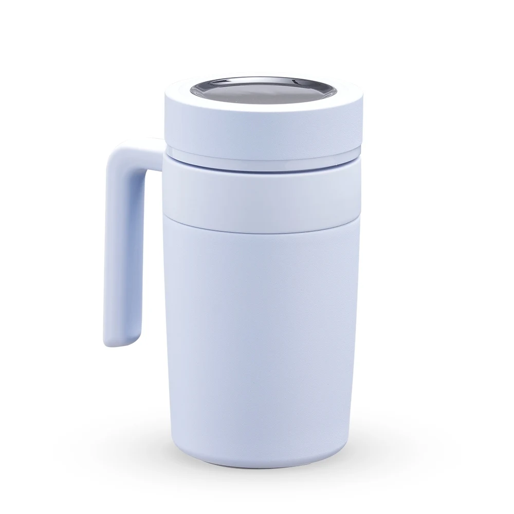 Caneca Térmica Inox 500ml com Display LED, cor AZUL