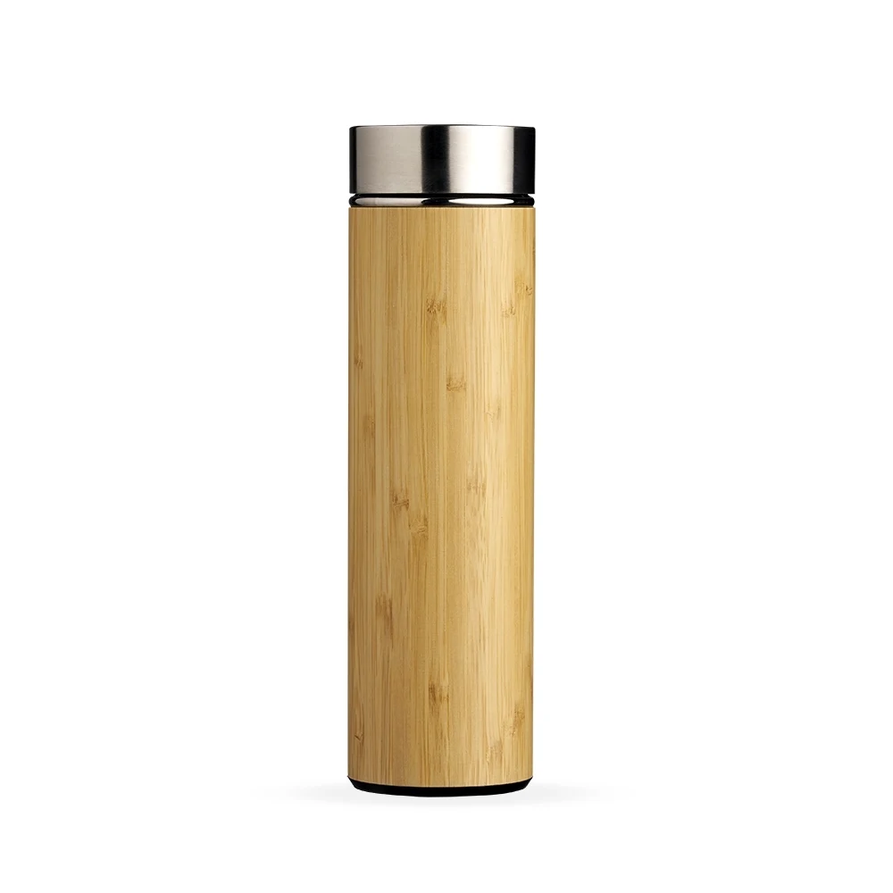 Garrafa Bambu Térmica 500ml com Infusor, cor BAMBU