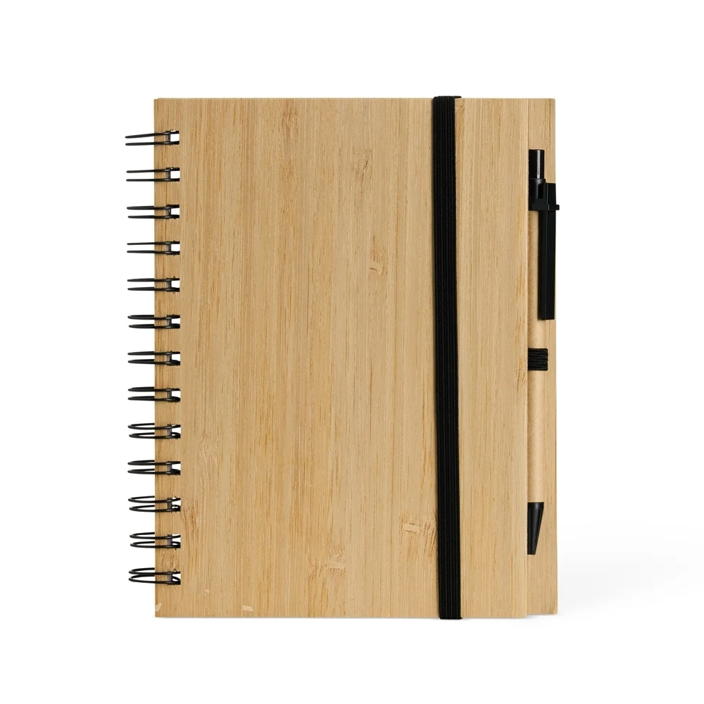 Caderno de Papelão com Caneta, cor BAMBU