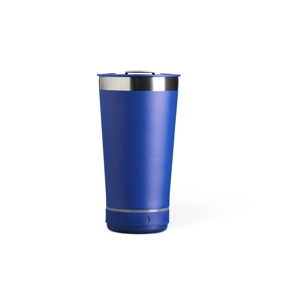 Copo Térmico 400ml com Caixa de Som, cor AZUL