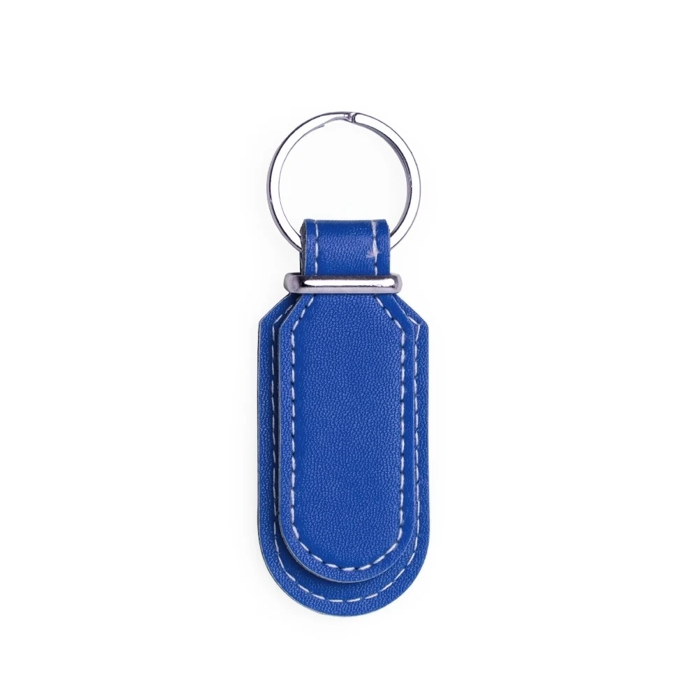 Chaveiro de Couro Sintético, cor AZUL