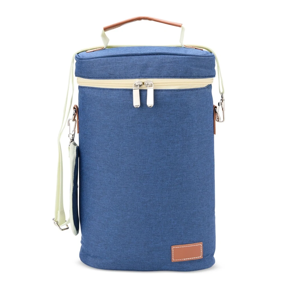 Porta-Garrafas Térmico Duplo, cor AZUL