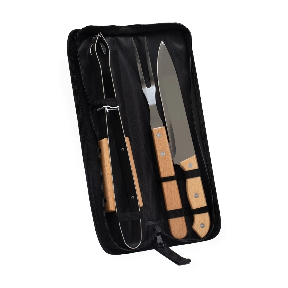 Kit Churrasco 3 Peças, cor PRETO