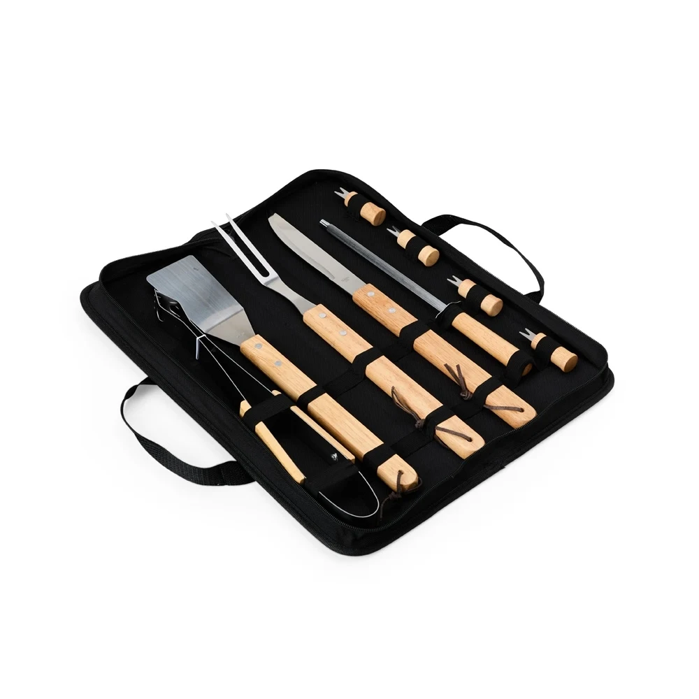 Kit Churrasco 9 Peças, cor PRETO