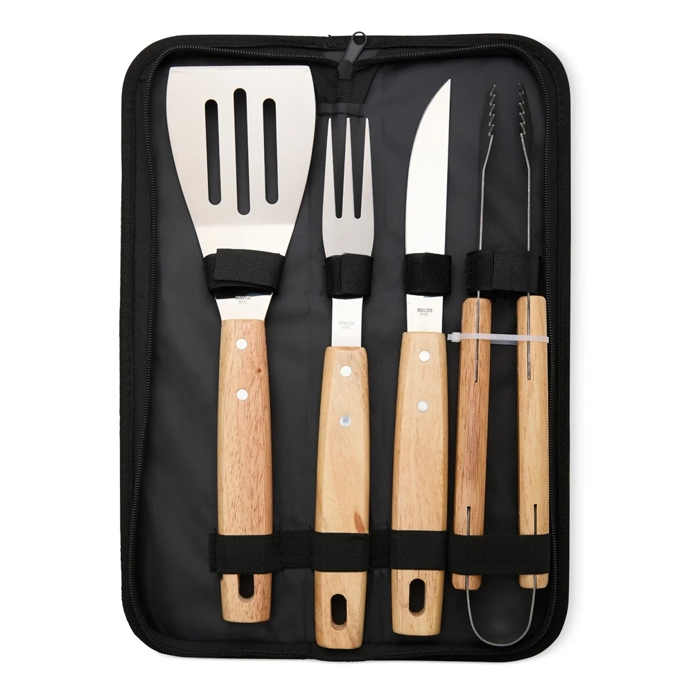 Kit Churrasco 4 Peças, cor PRETO