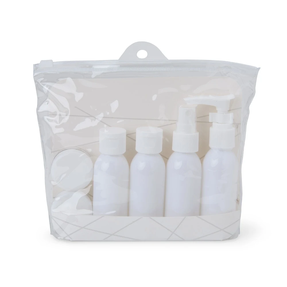 Kit Viagem Plástico 6 Peças, cor BRANCO