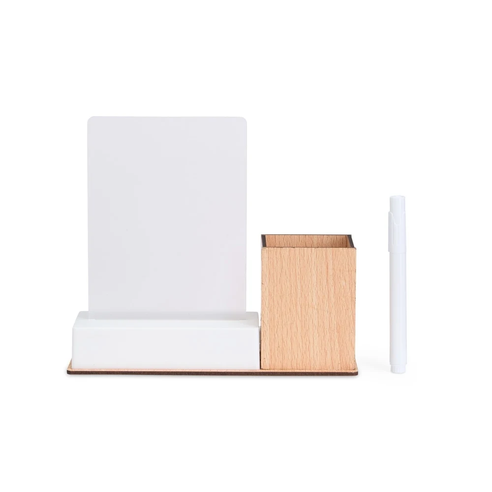 Quadro de Mensagens LED com Porta-caneta, cor MADEIRA