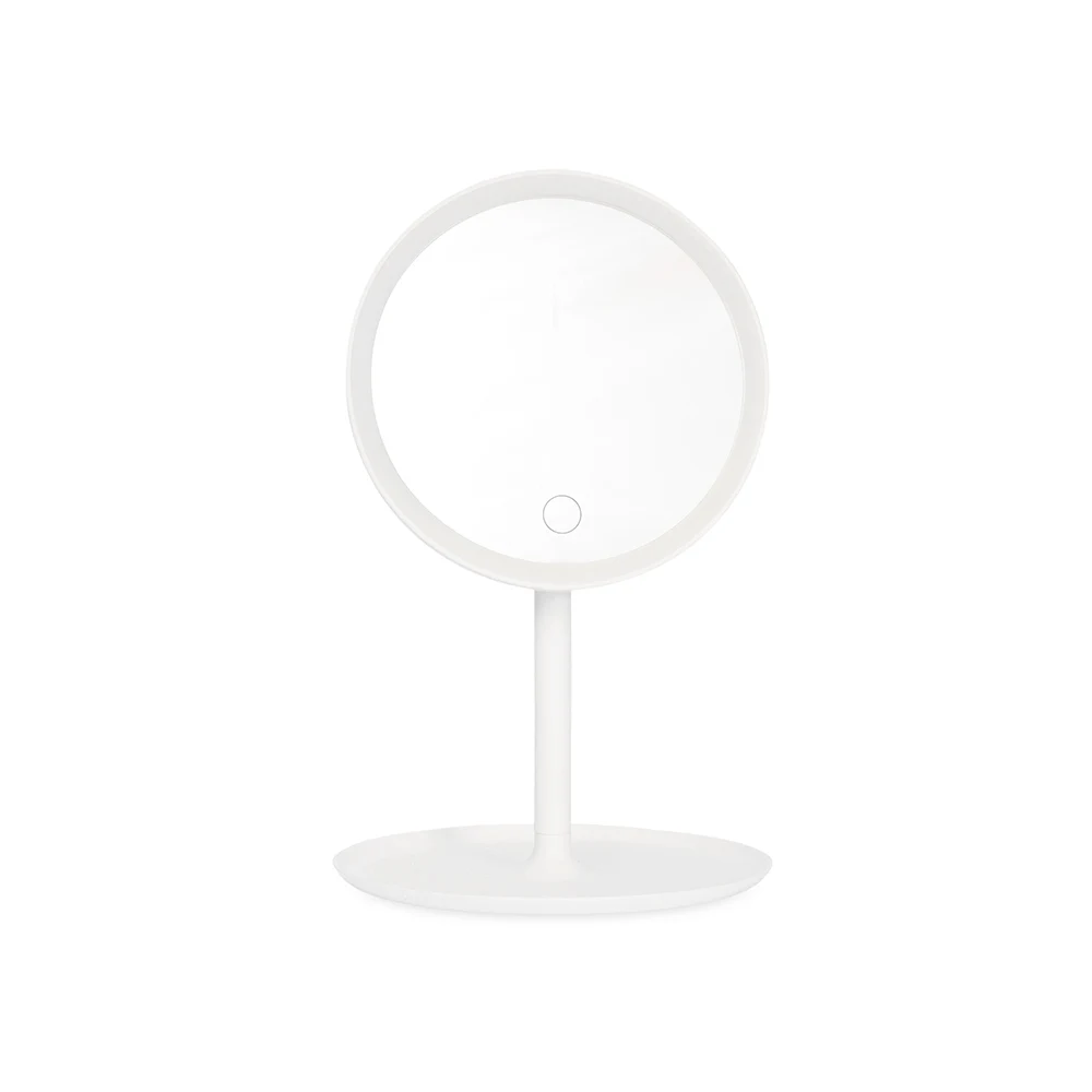 Espelho de Mesa Plástico com LED, cor BRANCO