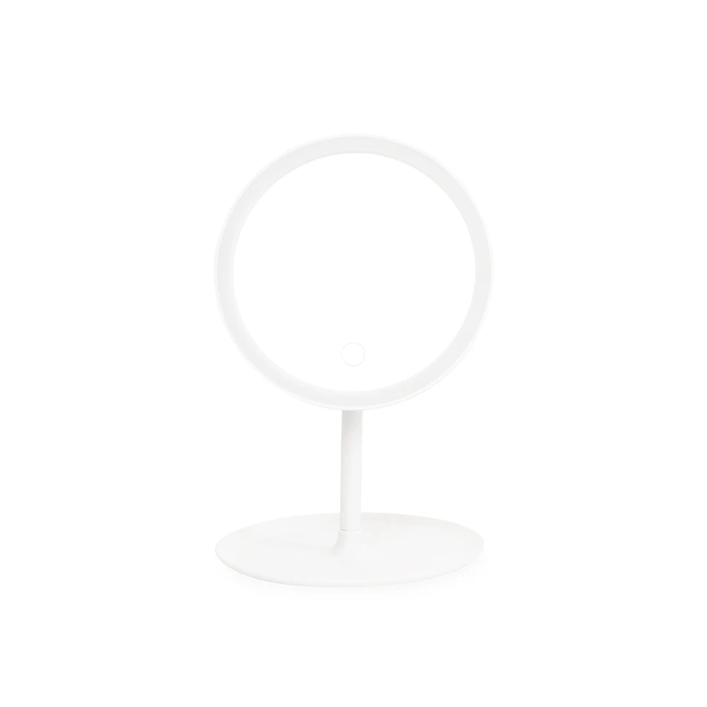 Espelho de Mesa Plástico com LED, cor BRANCO