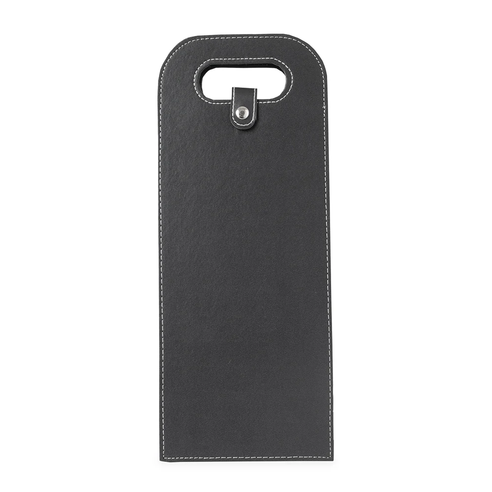 Porta-Vinho Duplo Couro Sintético, cor PRETO