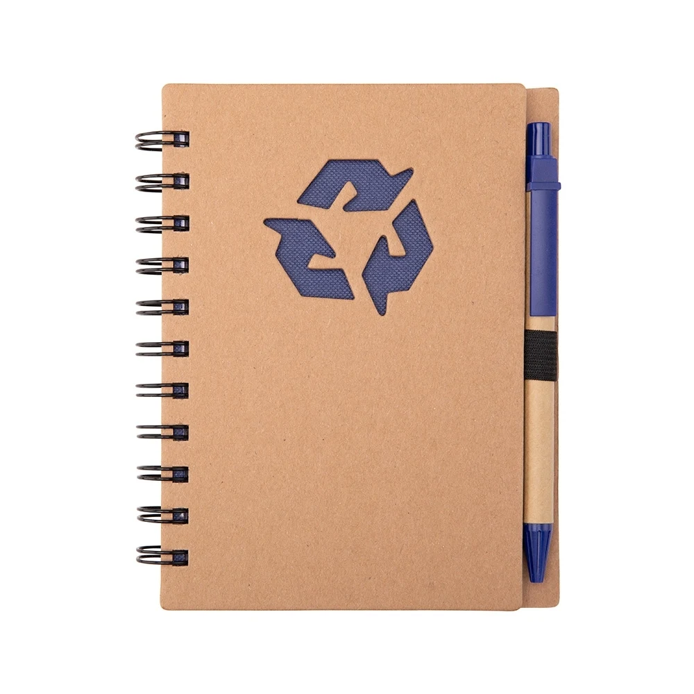 Caderno Ecológico com Caneta, cor AZUL