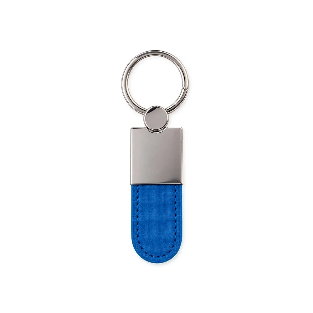 Chaveiro Metal com PU, cor AZUL