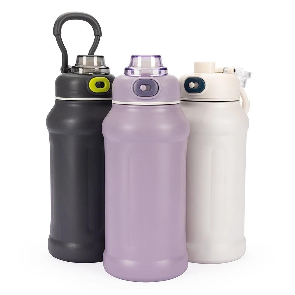 Garrafa Térmica Esportiva Com Alça 850ml, cor BRANCO