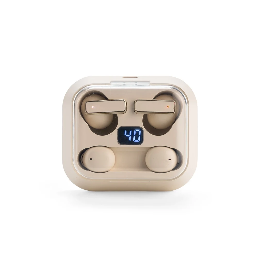Fone de Ouvido Bluetooth 2 em 1, cor BEGE