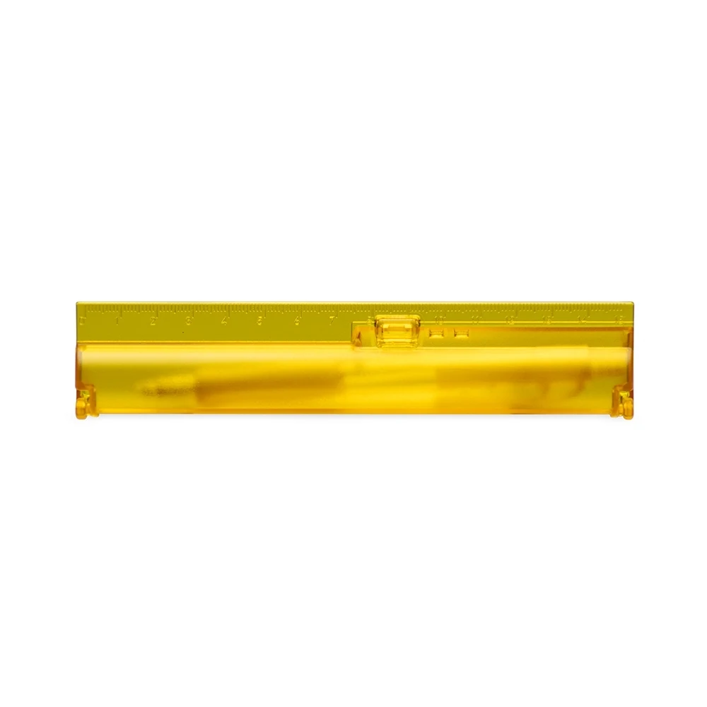 Kit Estojo Com Caneta Plástico, cor AMARELO