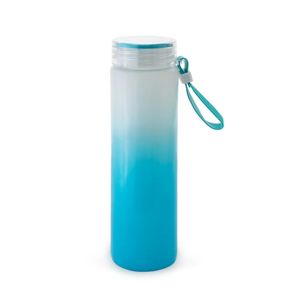 Garrafa de Vidro 400ml, cor AZUL