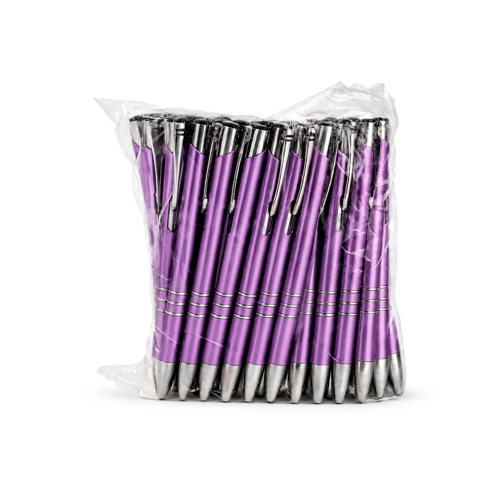 Pacote com Canetas Plásticas, cor VIOLETA