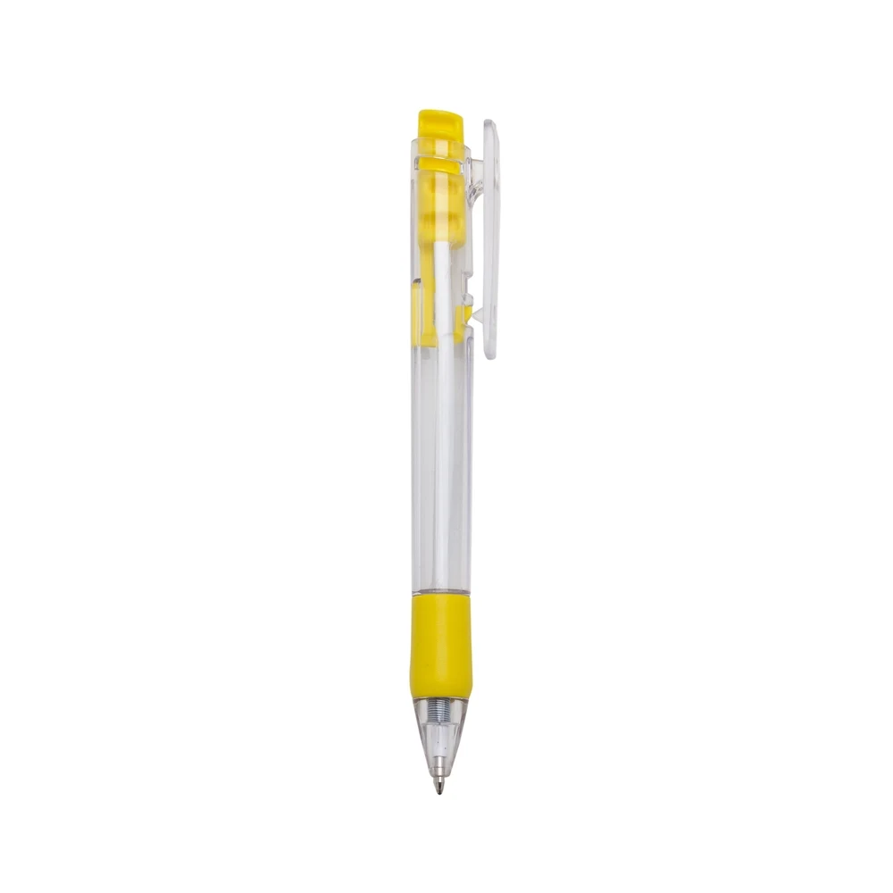 Caneta Plástica, cor AMARELO