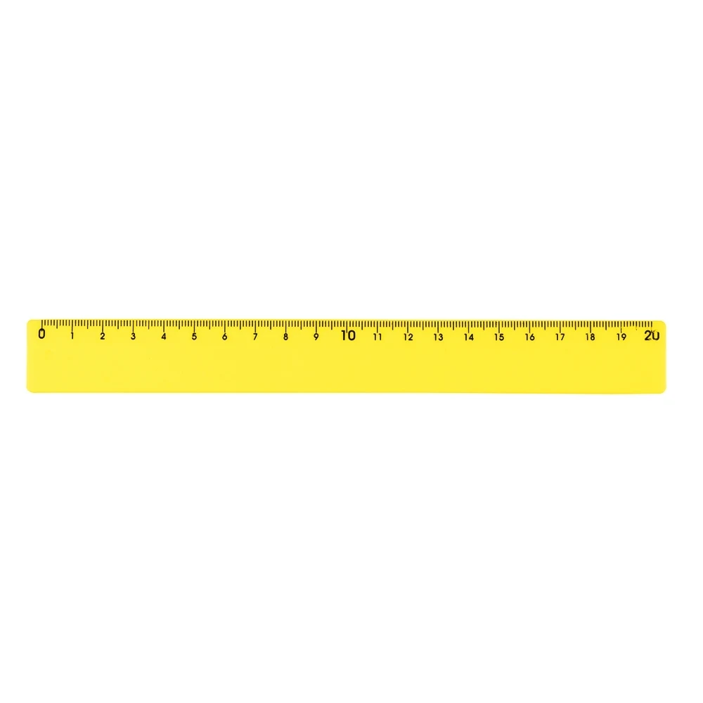 Régua Plástica 20cm, cor AMARELO