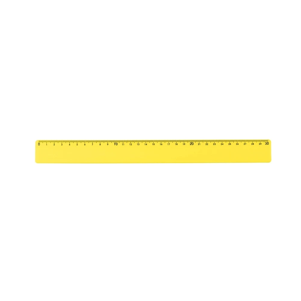Régua Plástica 30cm, cor AMARELO