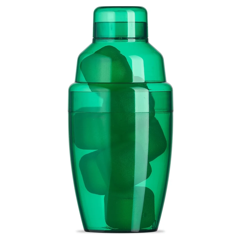 Coqueteleira Plástica com Gelo Ecológico, cor VERDE