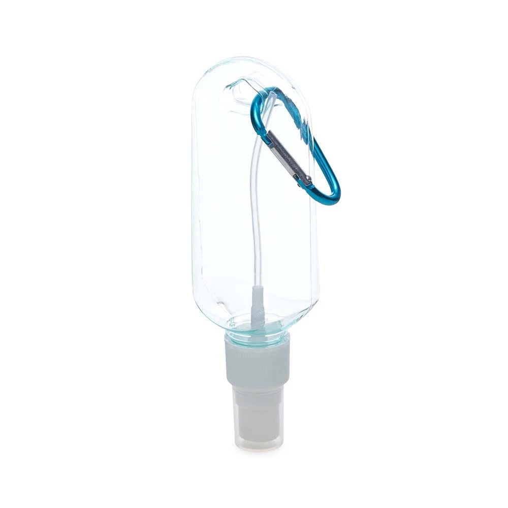 Frasco Plástico 100ml com Mosquetão, cor AZUL