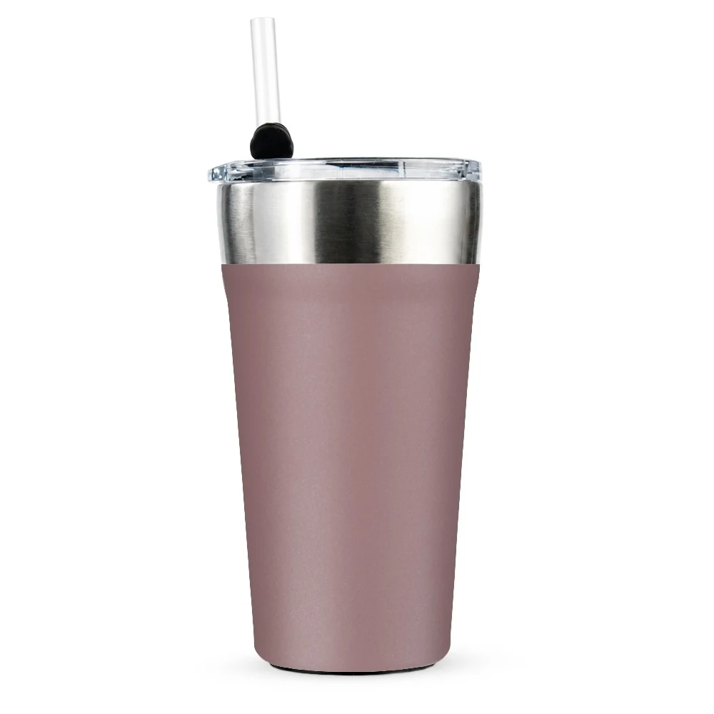 Copo Térmico com Canudo 550ml, cor BRONZE