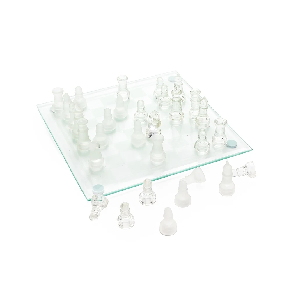 Jogo de Xadrez de Vidro, cor TRANSPARENTE