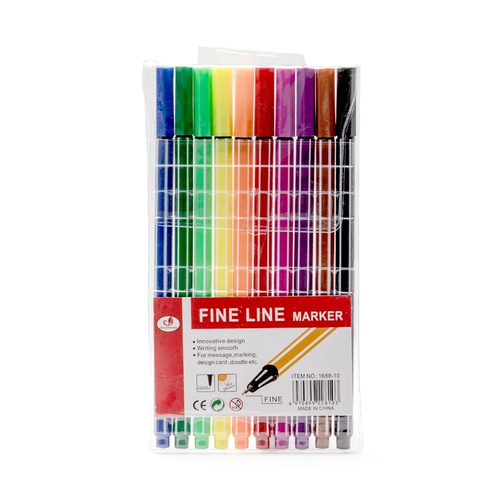 Kit Canetinhas Traço Fino 10 cores, cor COLORIDO