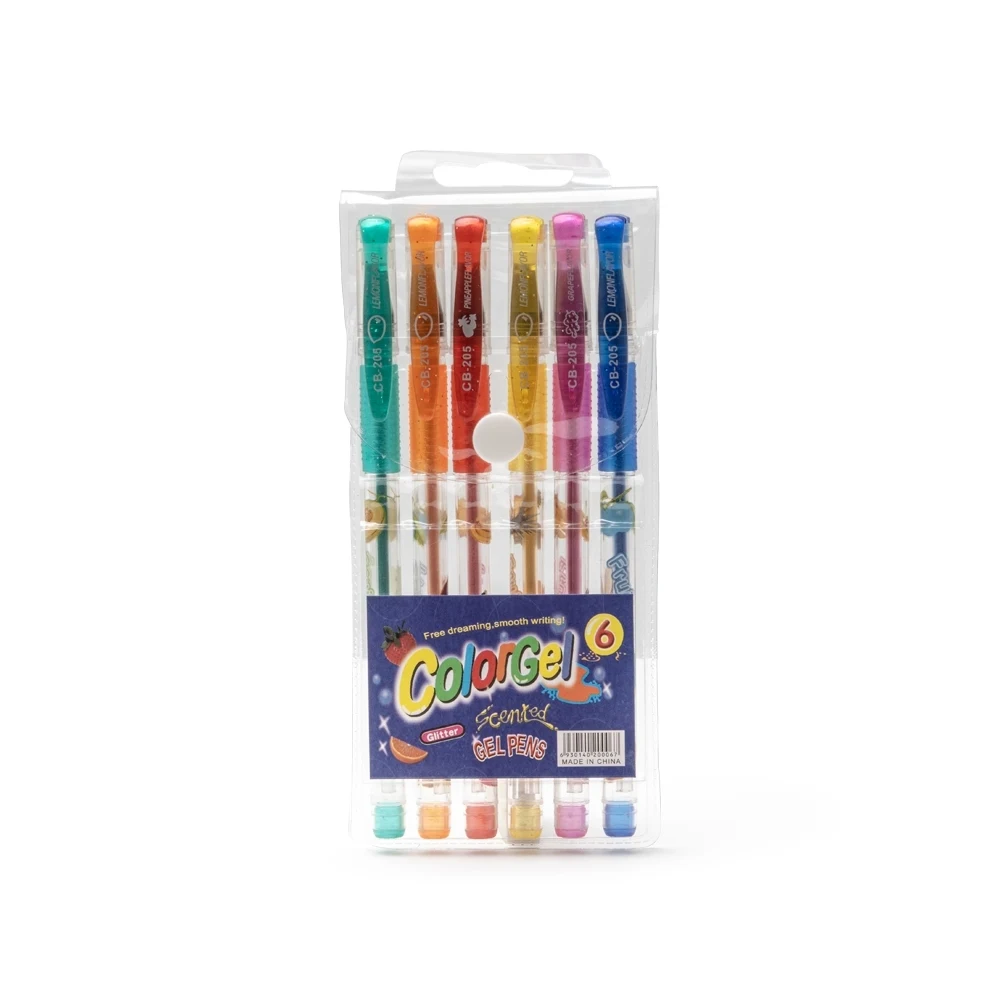 Kit Canetas Gel 6 cores, cor COLORIDO