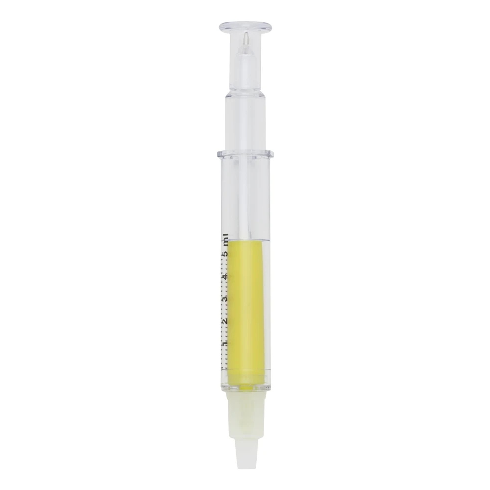 Caneta Seringa Marca Texto, cor AMARELO