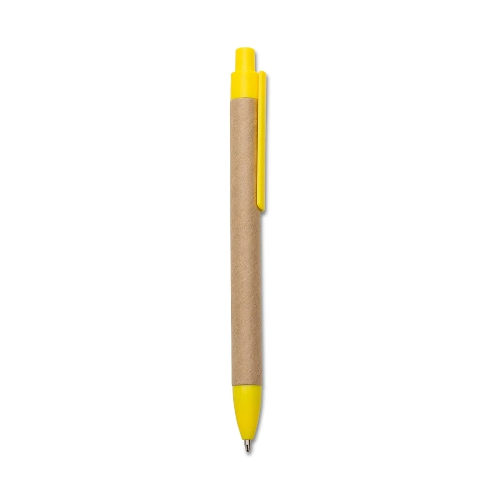 Caneta Ecológica Papelão, cor AMARELO