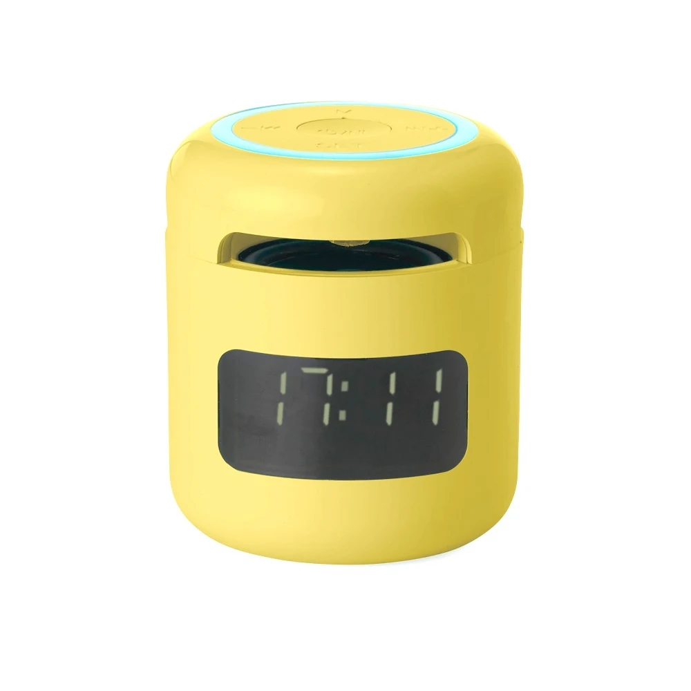 Caixa de Som Multimídia com Relógio, cor AMARELO