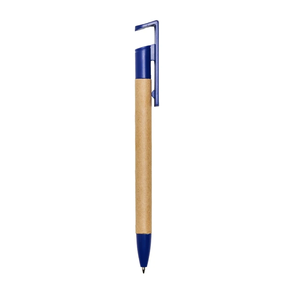 Caneta Ecológica com Suporte para Celular, cor AZUL