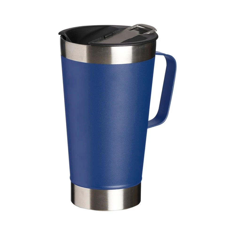 Caneca Térmica Inox com Abridor 500ml, cor AZUL