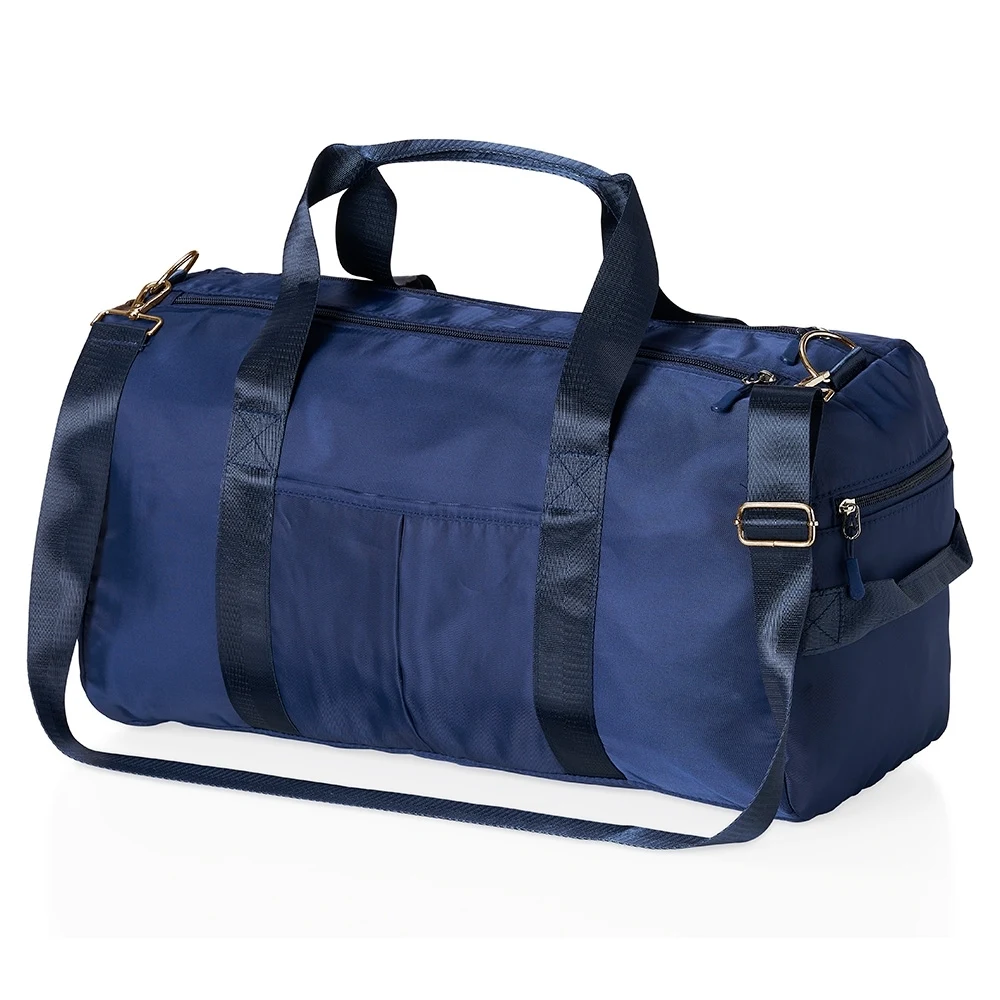 Bolsa Esportiva de Poliéster 36L, cor AZUL COM DOURADO