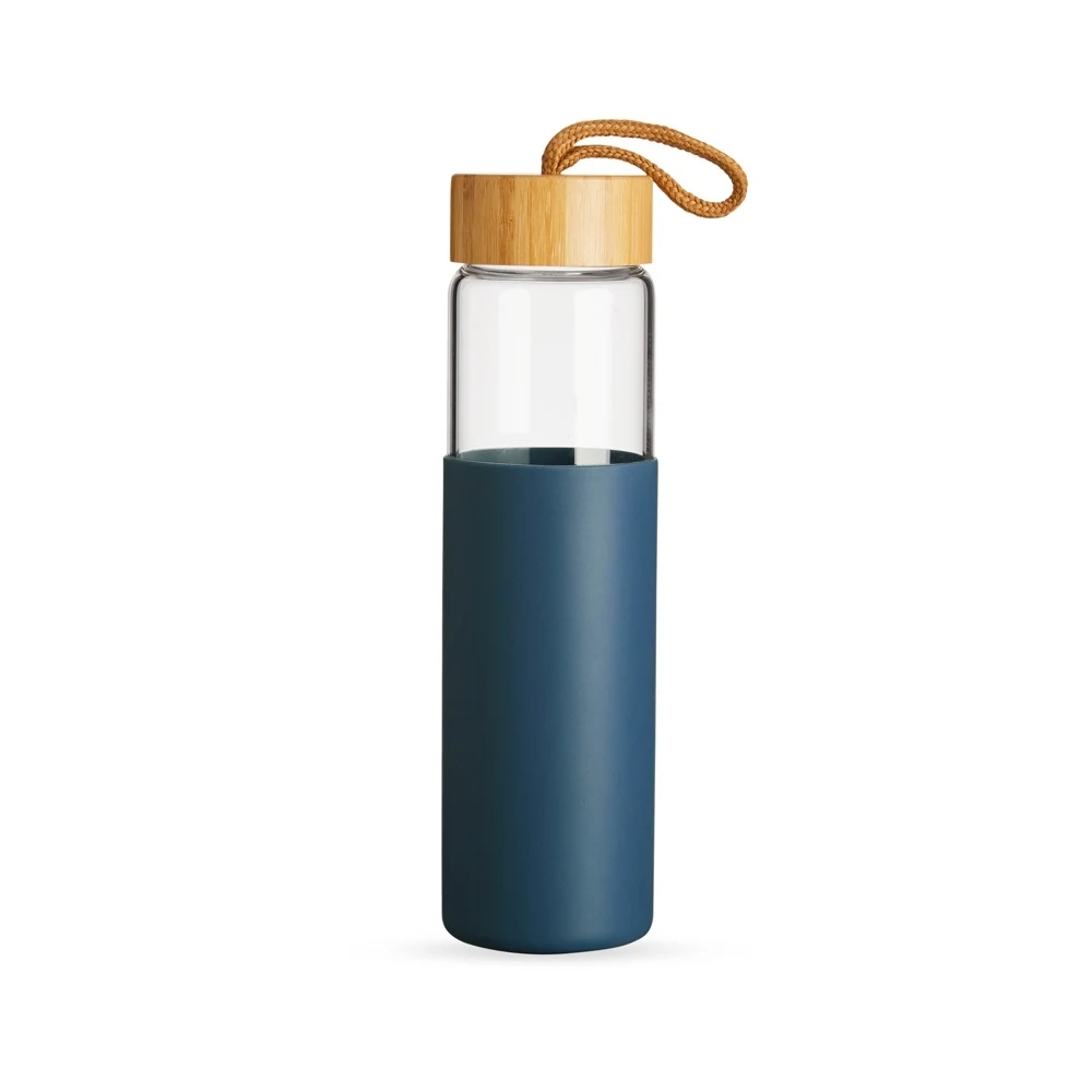 Garrafa de Vidro 750ml, cor AZUL ESCURO