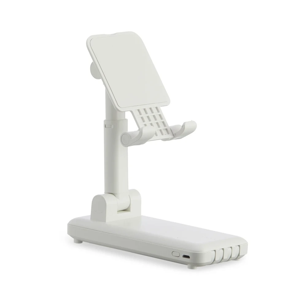 Power Bank 10.000mAh Multissaídas com Suporte para Celular ou Tablet, cor BRANCO
