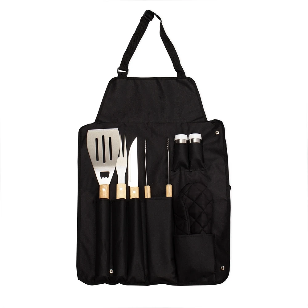 Kit Churrasco 8 Peças, cor PRETO