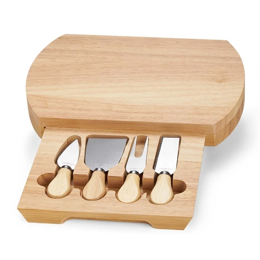 Kit Queijo 5 Peças, cor BAMBU