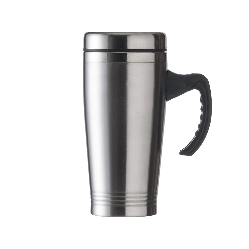 Caneca Inox de 450ml, cor PRATA