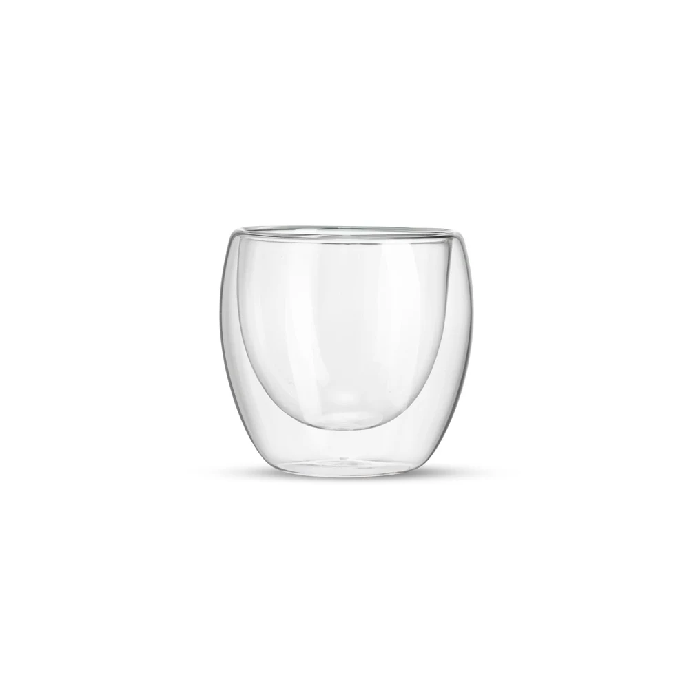Copo Vidro Parede Dupla 160ml, cor TRANSPARENTE