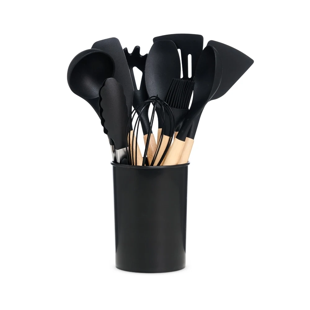 Kit Utensílios 12 Peças, cor PRETO