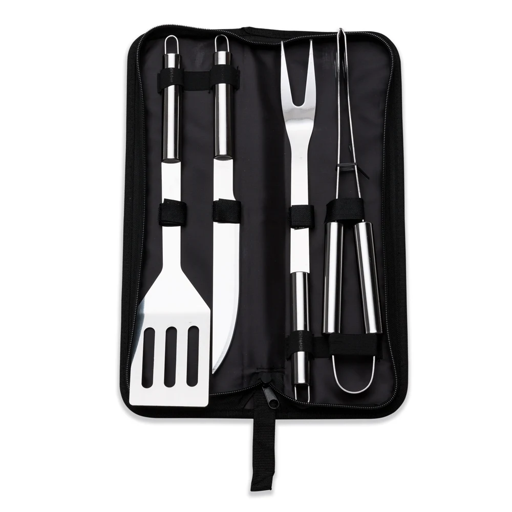 Kit Churrasco 4 peças, cor PRETO